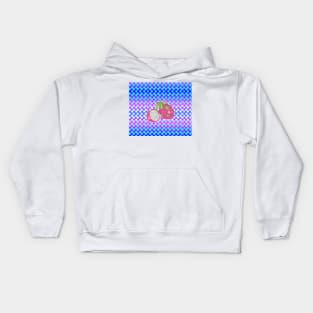 Dragon Fruit Holographic Checkered Pattern Kids Hoodie